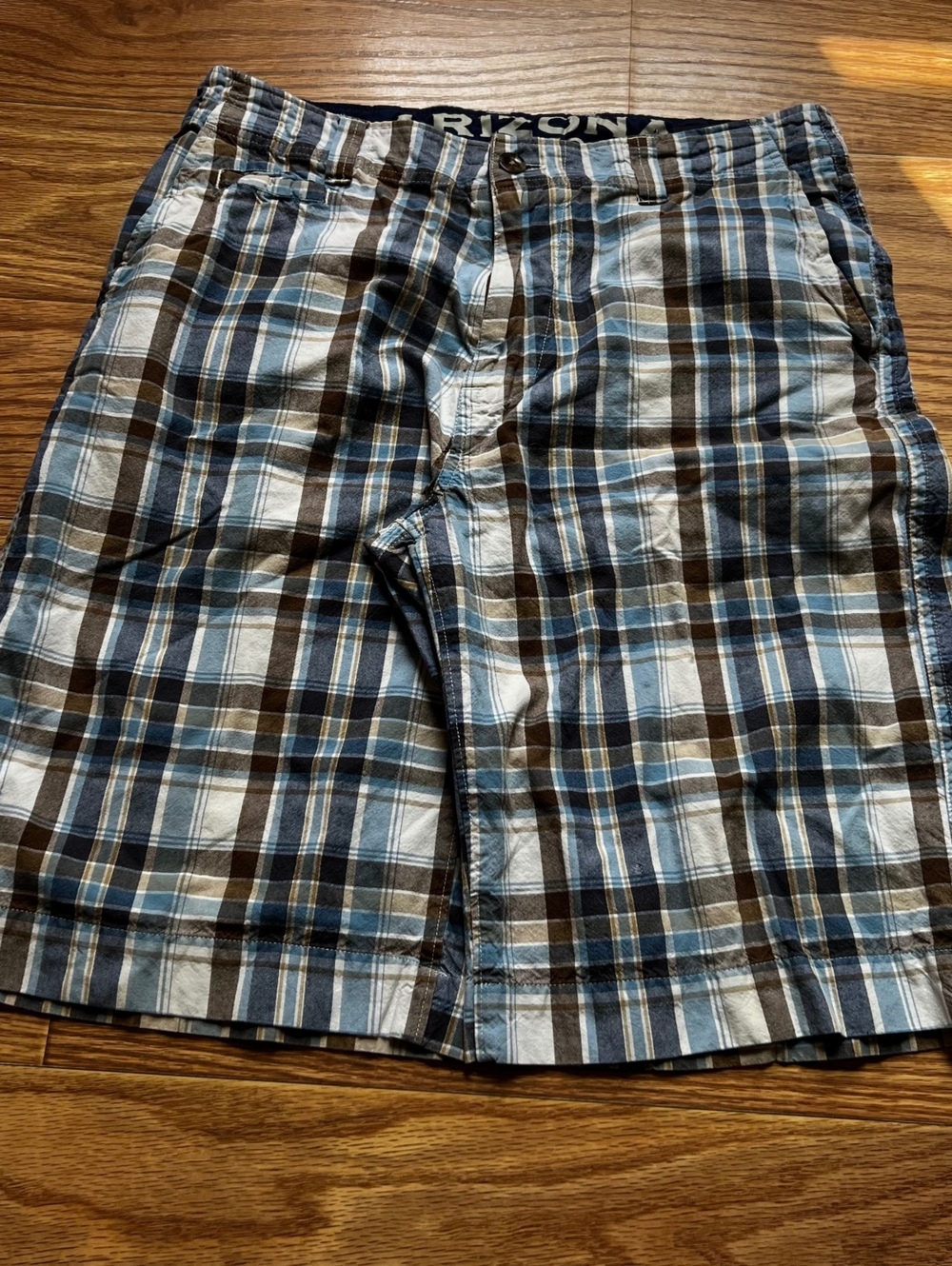 vintage y2k arizona jean co. plaid baggy shorts streetwear skater grunge surf